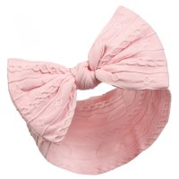 HB112-P: Pink Cable Headband w/Bow